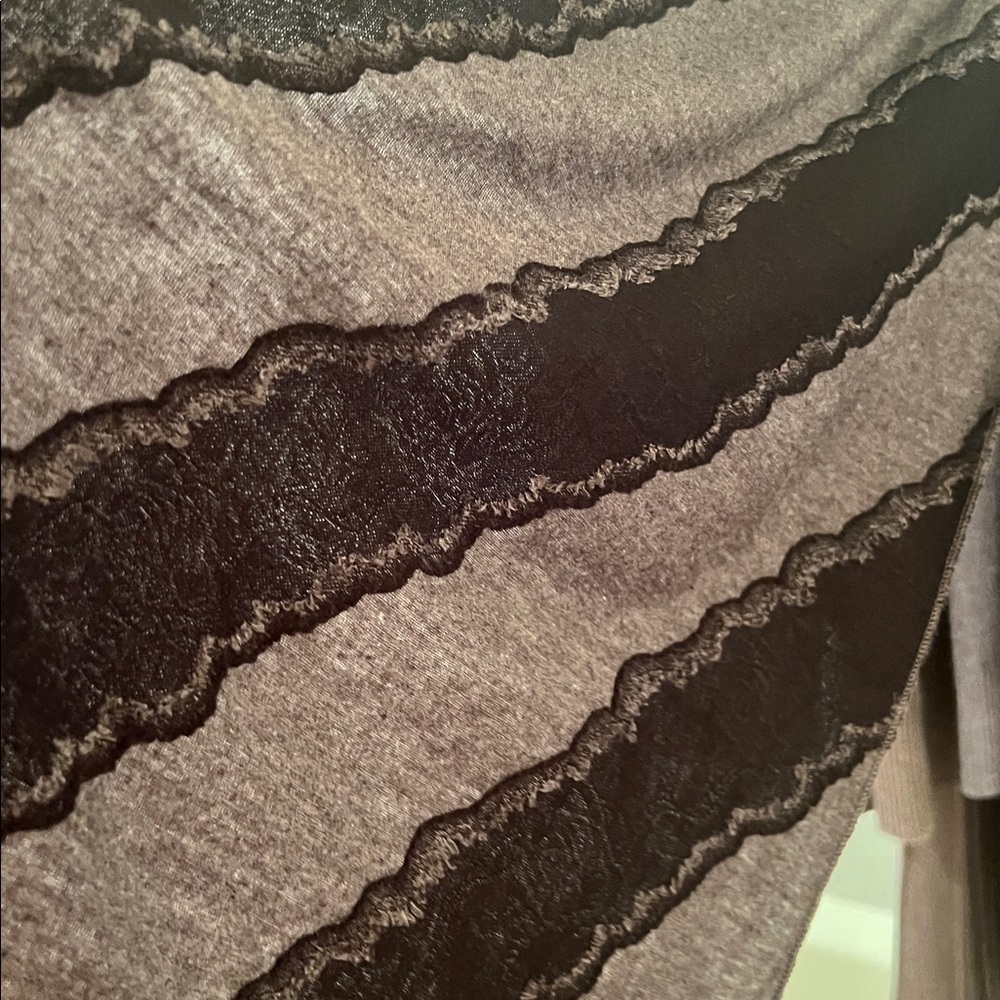 Medium Gray Long Sweater Jacket With Attached Gra… - image 7